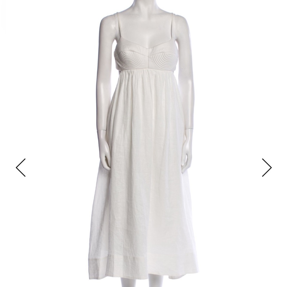 Zimmermann linen Rosa Bralette Midi Dress